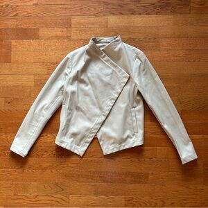 BB Dakota Peppin Draped Faux Leather Jacket